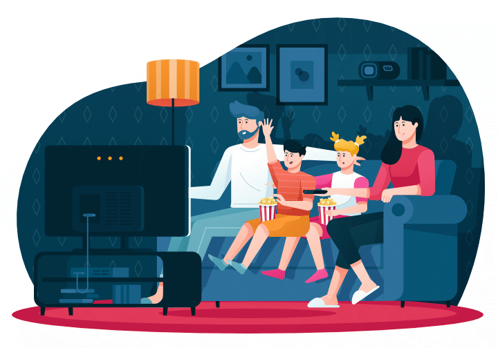 Family Watching Movie Subscription
