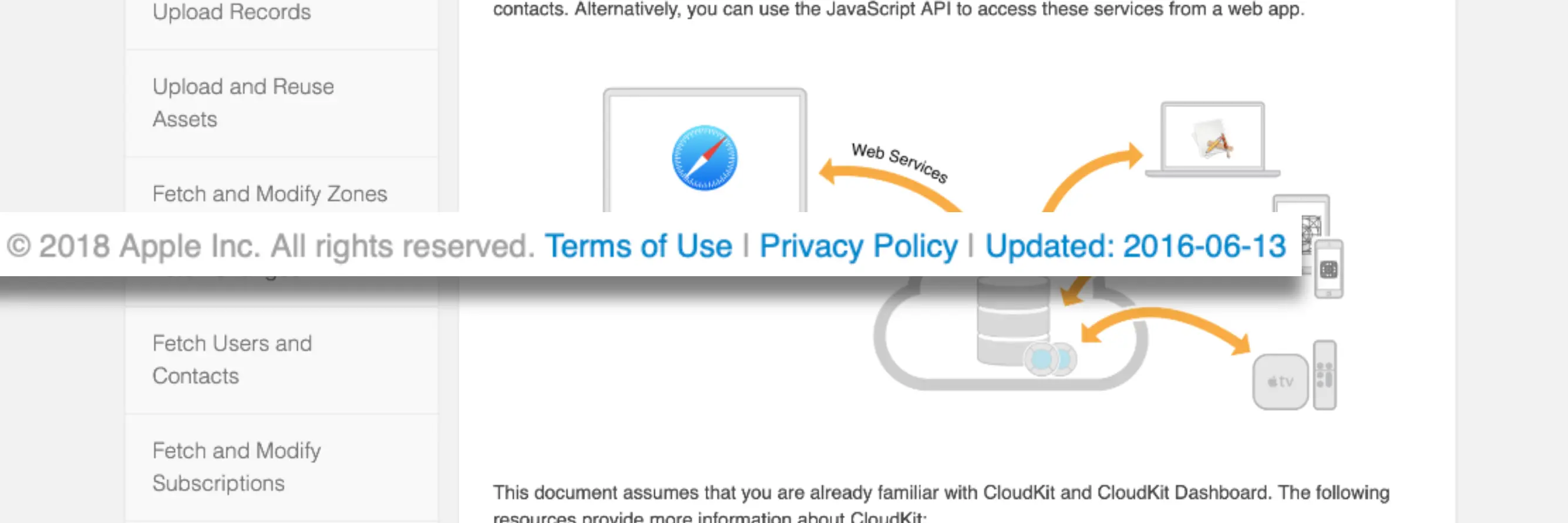 CloudKit Web Services Documentation Site